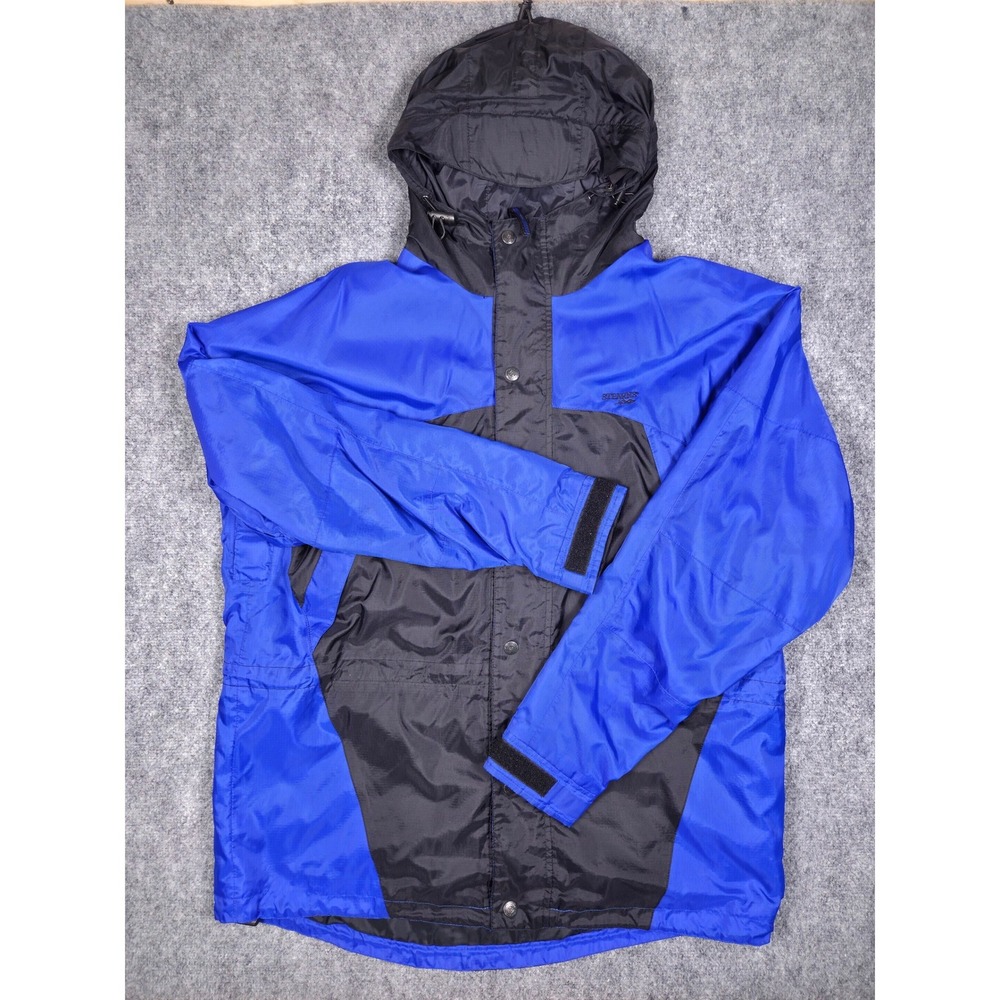 Stearns Rain Jacket Mens XXL Blue Black Hooded Dry Wear Nylon 8722